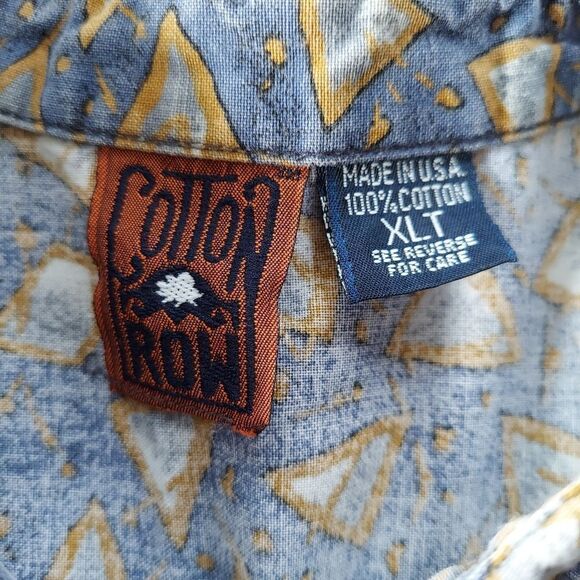 🔥VTG 90's Abstract Triangle Print Button Down Shirt🔥 - Picture 4 of 4